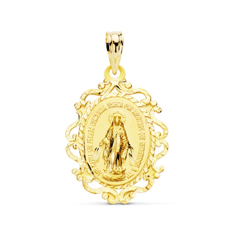 Médaille Vierge du Miraculeuse Cerco 18K 23x16 mm 1,15Gr