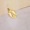 18K Medalla Oro Amarillo Virgen De Los Desamparados Cerco 31x21 mm