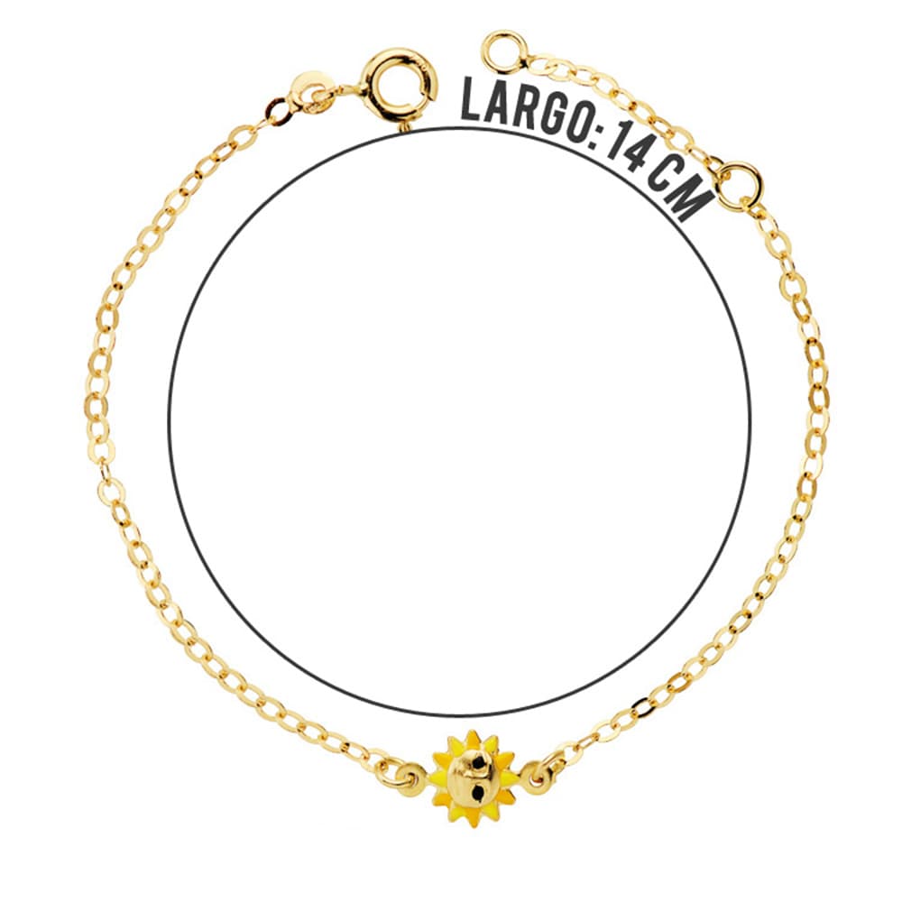 18K Girl Sun Enamel Bracelet 14.5cm