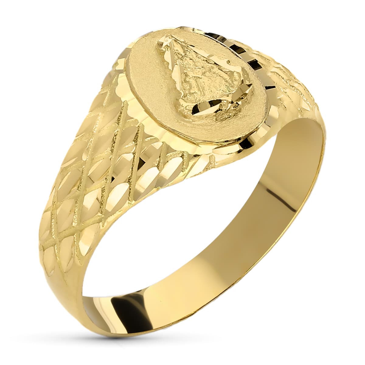 18K Sello Oro Amarillo Virgen Del Rocio Pequeño