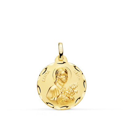 18K Carved Saint Gemma Medal 18mm