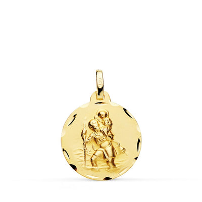18K Saint Christopher Medal 18 mm