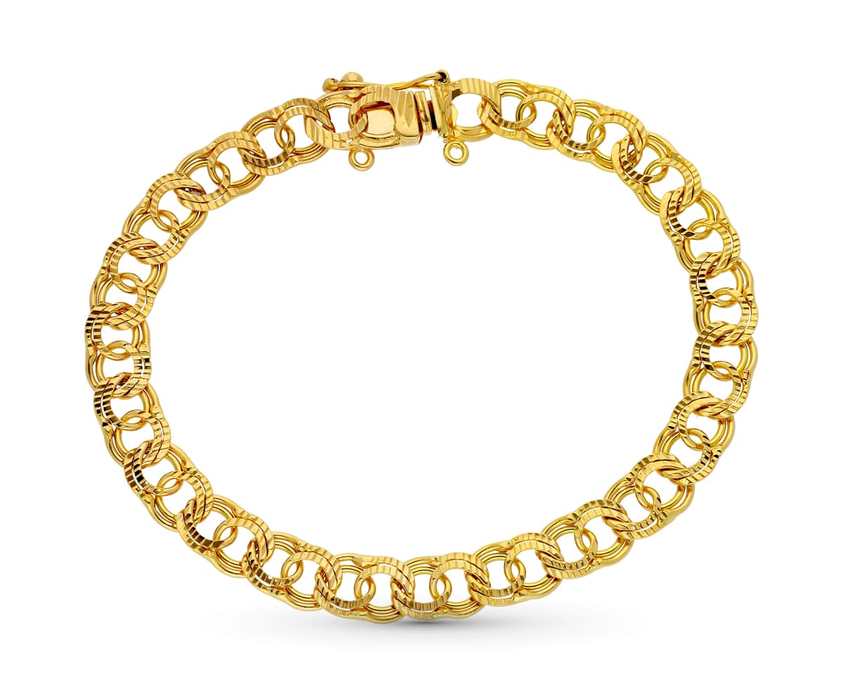 18K Yellow Gold Hungarian Bracelet 20.5 cm 7 mm