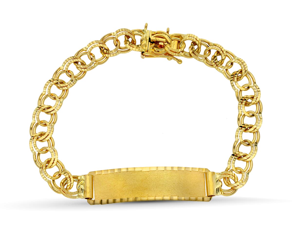 18K Yellow Gold Hungarian Slave Bracelet 21 cm 8 mm