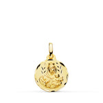 18K Carved Medal Virgin of Carmen 14 mm