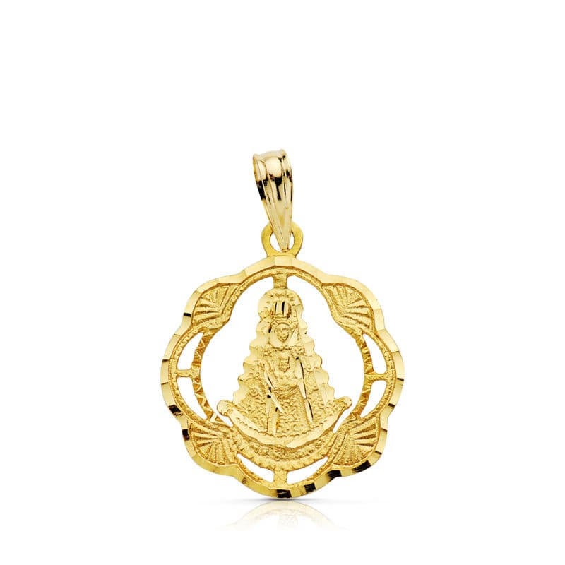 18K Medal Virgin of Rocio Tambourine 20X17 Mm