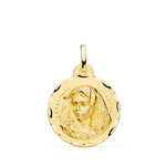 18K Medalla Virgen Macarena Tallada 20 mm