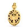 18K Yellow Gold Virgen Del Rocio Face Pendant 26 x 18 mm