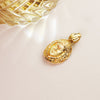 18K Yellow Gold Virgen Del Rocio Face Pendant 26 x 18 mm