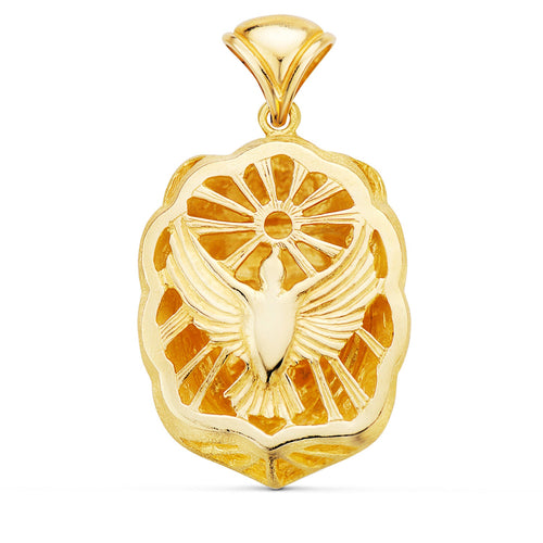 18K Yellow Gold Pendant Face of the Virgin of El Rocio 35x25 mm