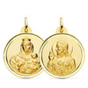 Lunette Scapulaire 18K Vierge Carmen et Cœur de Jésus 28 mm