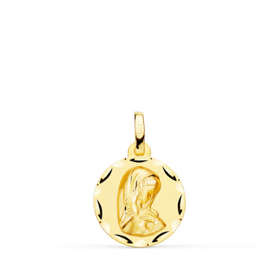 Médaille Fille Vierge 18K 14 Mm