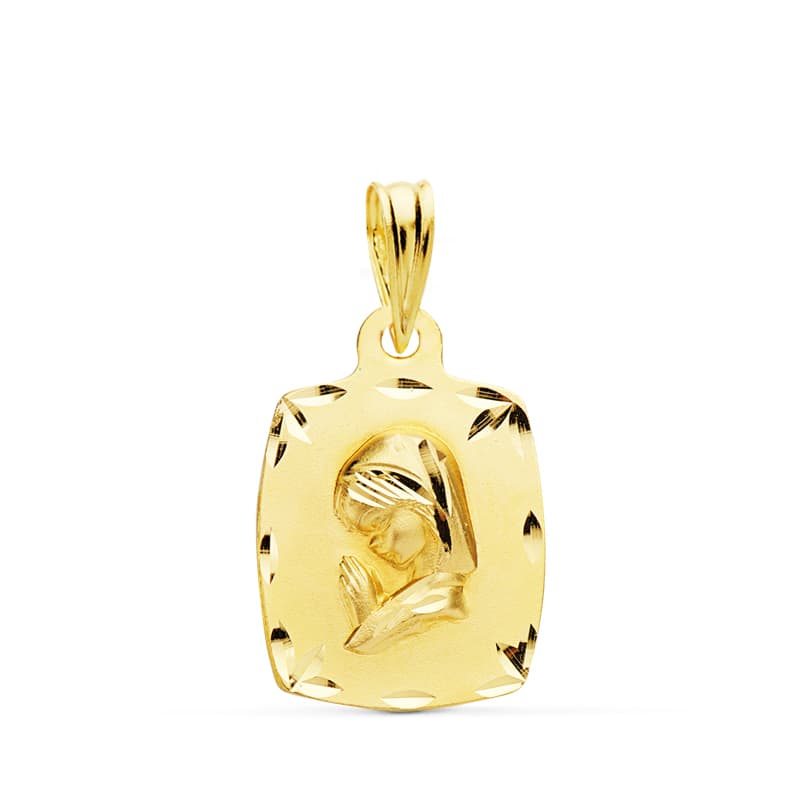 18K Medalla Virgen Niña 19x14 mm 1.90 Gr
