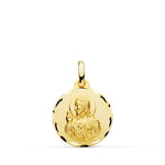 Médaille 18K Sacré Coeur de Jésus Christ Sculptée 16 mm