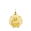 18K Medal Christ Sacred Heart of Jesus Carved 20 mm