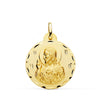 18K Medalla Cristo Sagrado Corazon De Jesus Tallada 24 mm