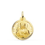 Médaille 18K Sacré Coeur de Jésus Christ Hélice Ajourée 22 mm