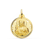 Médaille 18K Sacré Coeur de Jésus Christ Hélice Ajourée 24 mm
