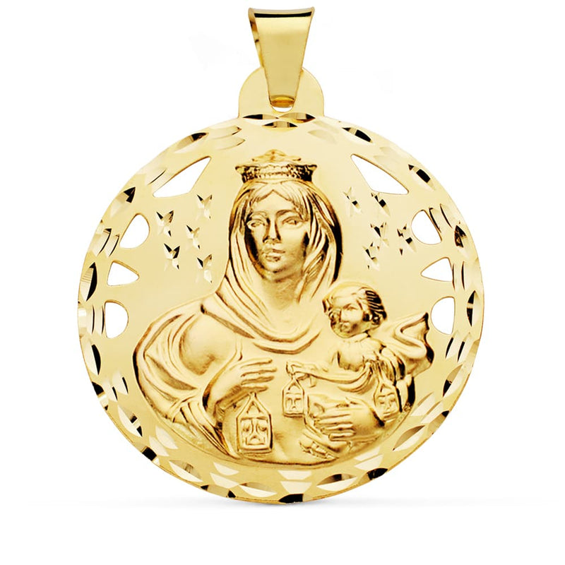 18K Virgen Del Carmen Medal Openwork 42 mm