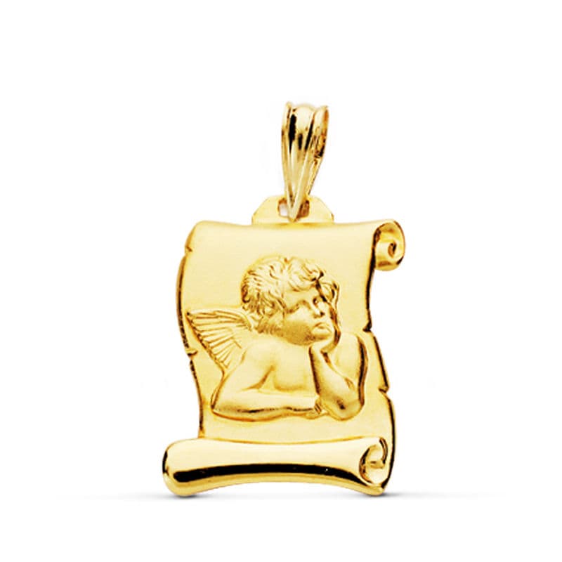 18K Angel Burlon Parchment. 20x16 mm