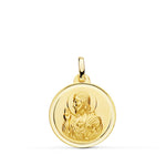 18K Scapular of the Virgin of the Forsaken and the Heart of Jesus 18 mm Bezel