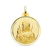 Médaille 18K Christ Sacré-Cœur de Jésus Lunette 28 mm