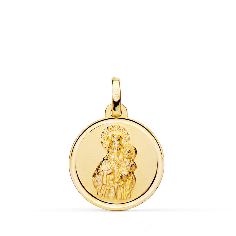 18K Yellow Gold Medal Virgen Del Carmen Nuanced Bezel 18 mm