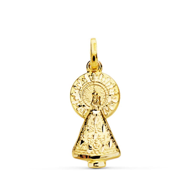 18K Virgen Del Pilar Carved Silhouette 16 mm