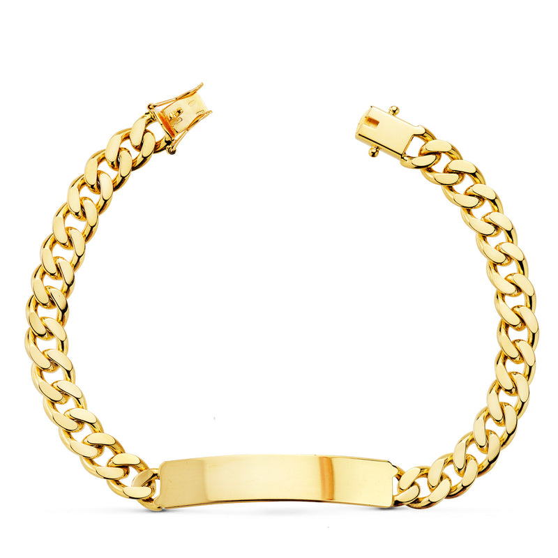 18K Solid Yellow Gold Slave Bracelet Curved Width: 7mm. Length: 21 cm. Sheet: 40x8mm