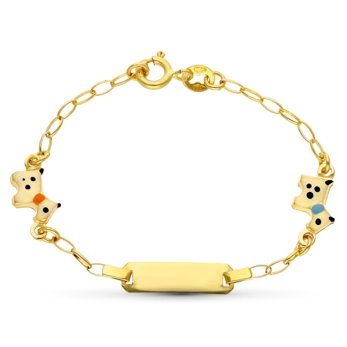 18K Yellow Gold Puppy Bracelet. 13.5 cm