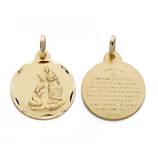 18K Saint Francis Blessing Medal 18 mm