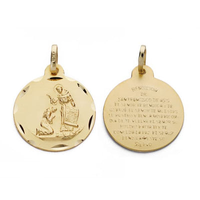 18K Saint Francis Blessing Medal 16 mm