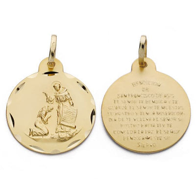 18K Saint Francis Blessing Medal 20 mm