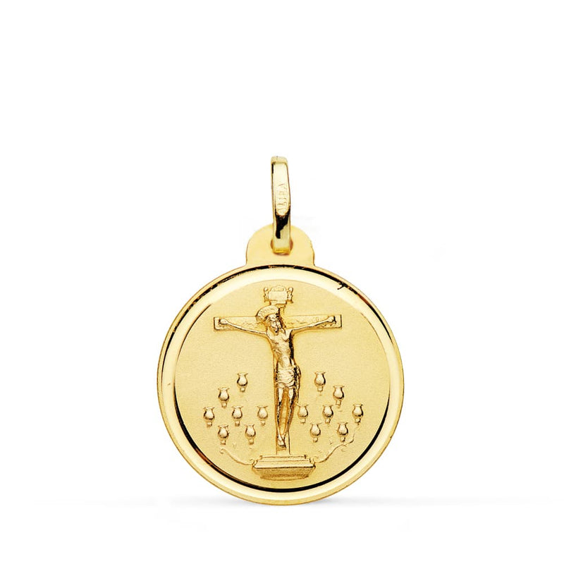 18K Medalla Cristo De La Laguna Bisel 20 mm