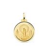 18K Medalla Oro Amarillo Virgen Del Pilar Bisel 20 mm