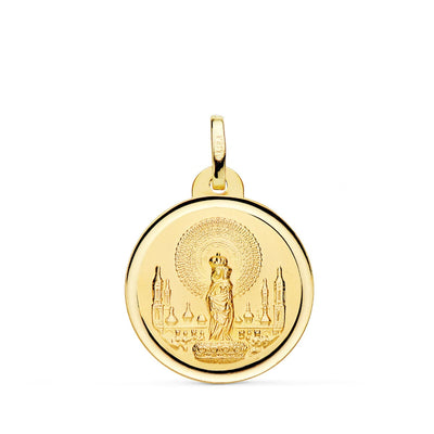 18K Yellow Gold Medal Virgin Del Pilar Bezel 20 mm