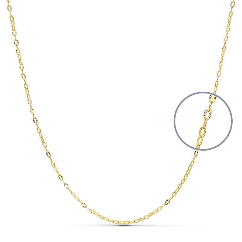 18K Solid Forced Chain 50 cmx1 mm