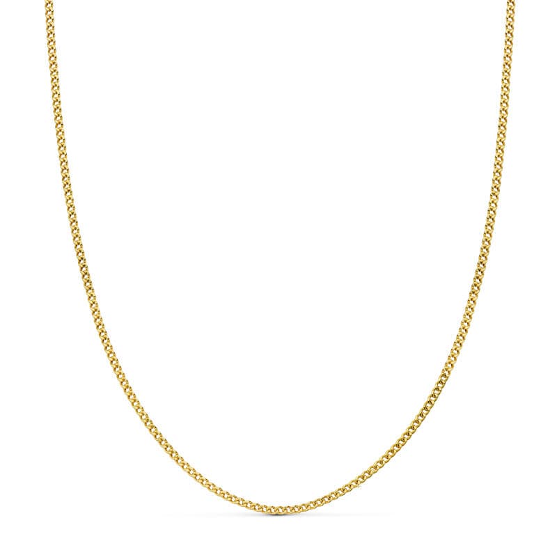18K Yellow Gold Hollow Barbada Chain 40 cm Width 1.5 mm
