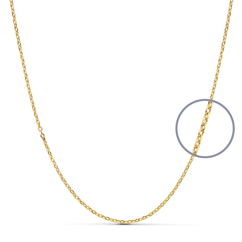 18K Cadena Forzada 50 cm Hueca 1.2 mm