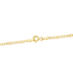 Chaîne en or jaune 18 carats combinée creuse 3x1. Longueur 45 cm Largeur 2 mm