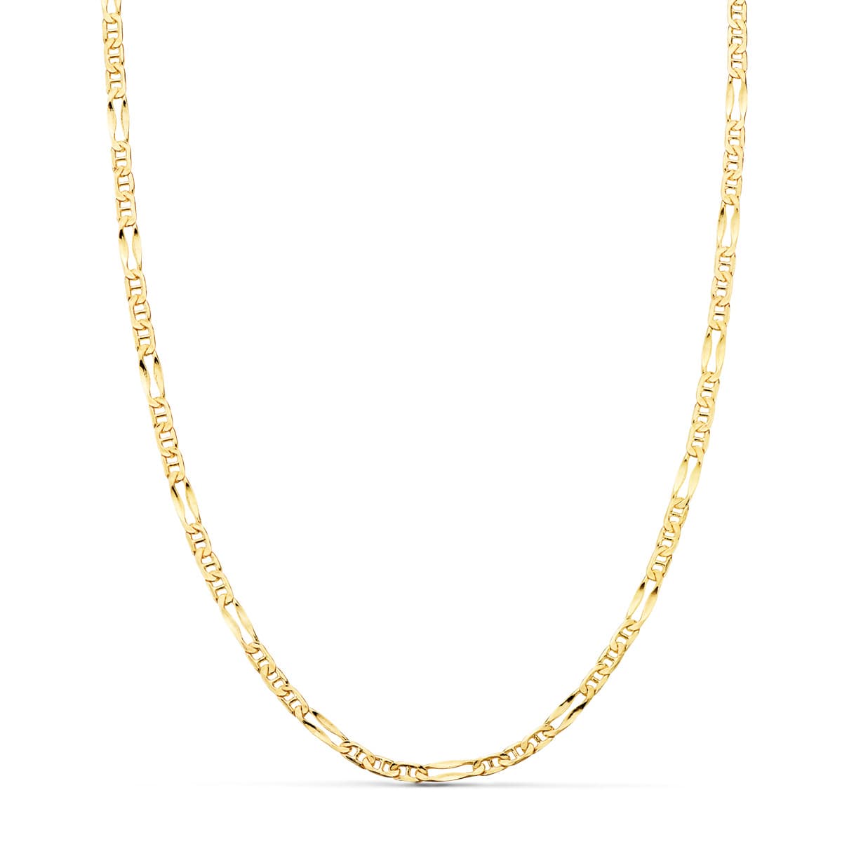 18K Yellow Gold Anchor Chain 3x1 Hollow Length 60 cm Width 2 mm