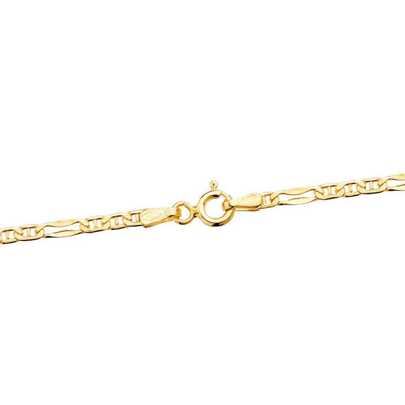 18K Yellow Gold Chain Anchor 3x1 Hollow Length 45 cm Width 2 mm