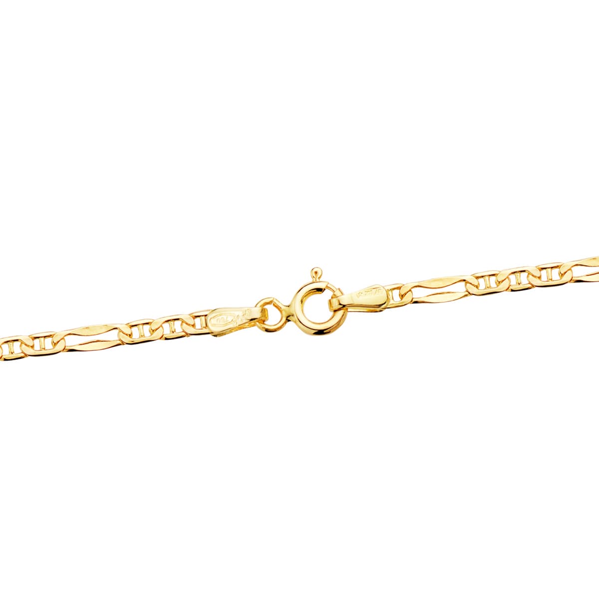 18K Yellow Gold Anchor Chain 3x1 Hollow Length 60 cm Width 2 mm