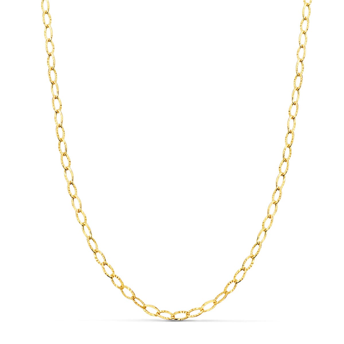 18K Yellow Gold Chain Forced Carved Hollow Length 45 cm Width 2.5 mm