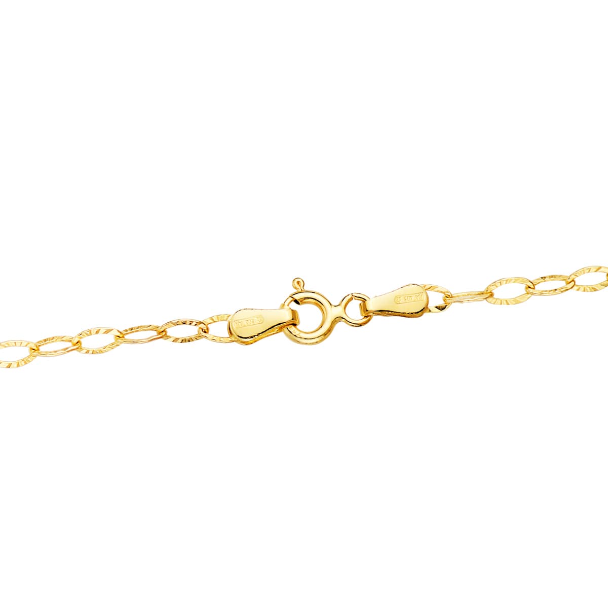 18K Yellow Gold Chain Forced Carved Hollow Length 45 cm Width 2.5 mm