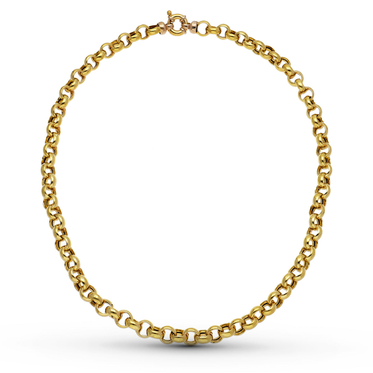 18K Yellow Gold Hollow Rolo Chain 45 cm 8 mm