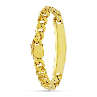 18K Yellow Gold Bracelet Curb Chain Men's Solid