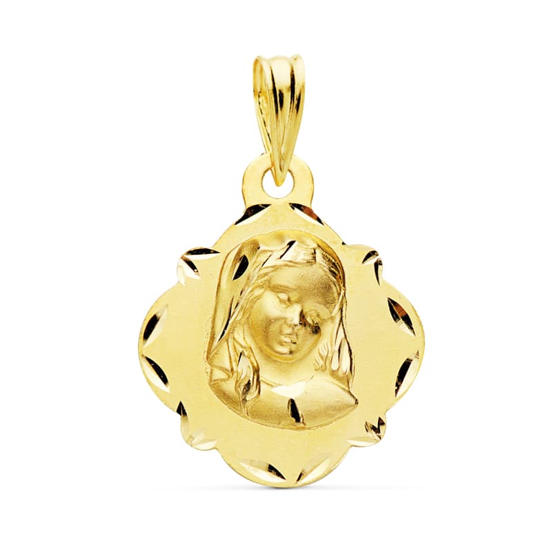 18K Virgin Girl Medal 19X16 Mm