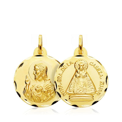 18K Scapular Heart of Jesus Virgin of Zujar 18 mm