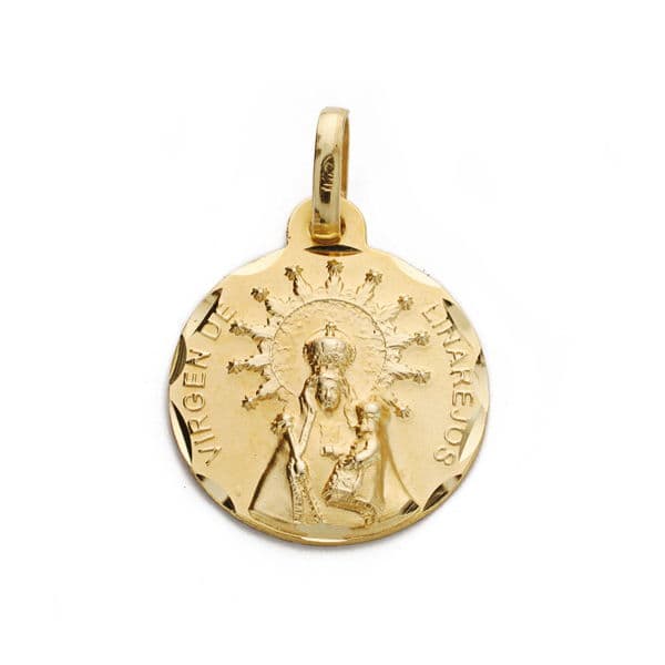 18K Medal Virgin of Linarejos 16 mm